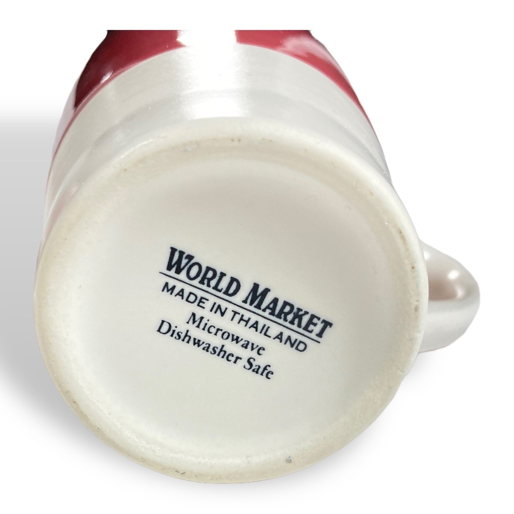 World Market Set of 2 Cups Hearts Coffee Tea Mugs ~5" Tall‎ Ceramic Pink  10 oz - Picture 8 of 9